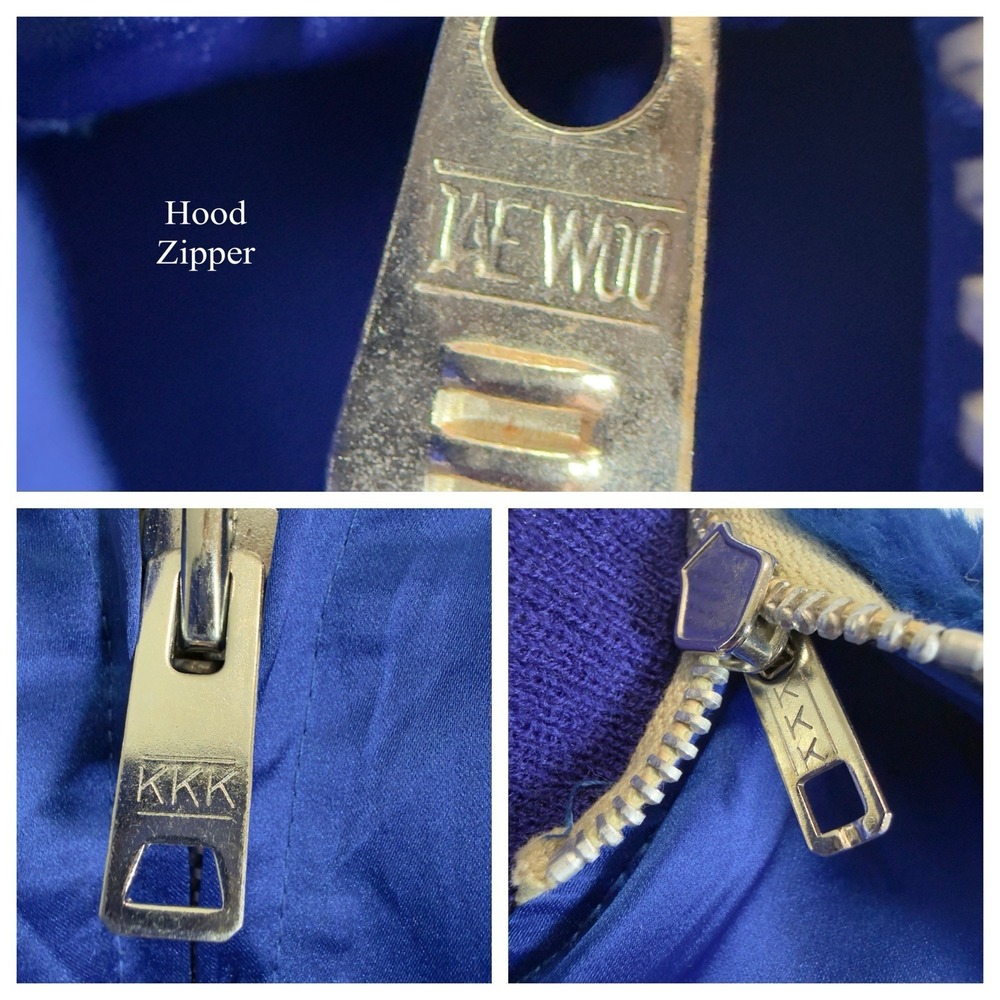 Vintage‎ Sukajan Souvenir Jacket Korea Dragon Tiger Satin Blue Hooded Brad - Picture 15 of 16